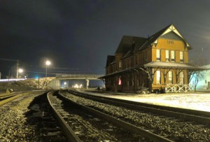 sayre museum at night