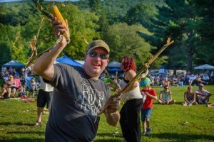 man dancing with corn